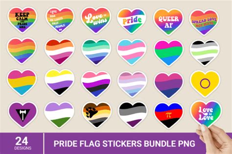 Pride Stickers Bundle, LGBTQ Pride Flag Graphic by KMarinaDesign ...