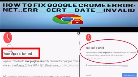 Net Err Cert Date Invalid Your Connection Is Not Secure Error