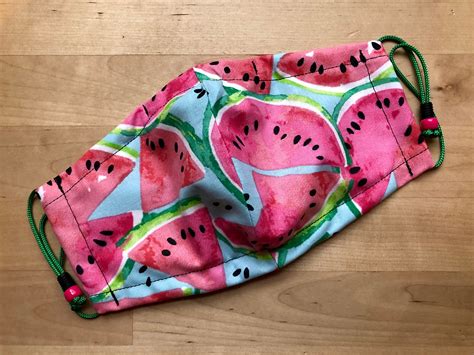 Watermelon Face Mask Summer Watermelon Lover Mask With Filter Etsy