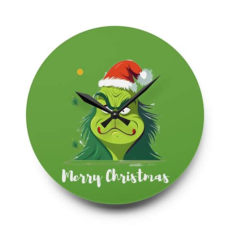 Grinch Christmas Decoration Acrylic Wall Clock Grinch Theme Trending