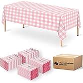 Amazon Pcs Pink Gingham Tablecloth Inches Pink And