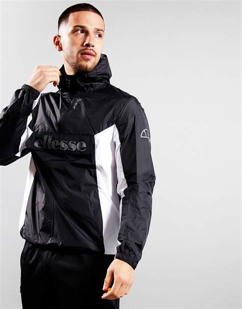 Ellesse Aceras Overhead Jacket Black White Terraces Menswear