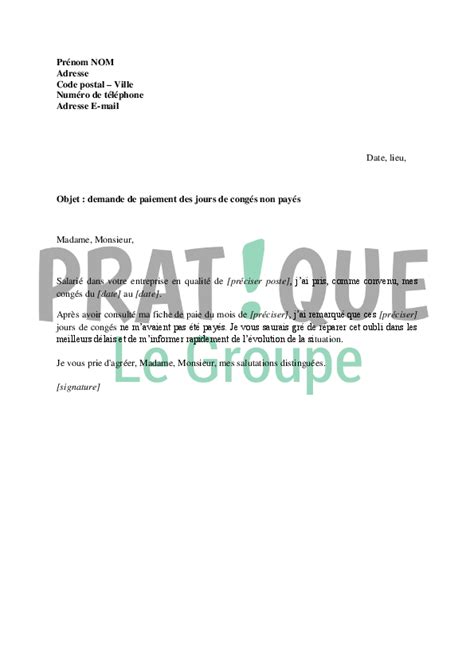 Lettre De RãClamation Facture Non PayãE Financial Report