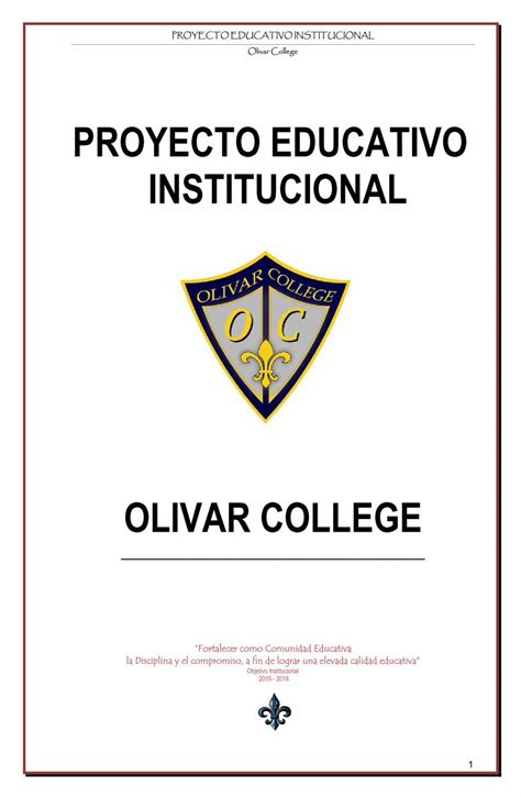 PDF PROYECTO EDUCATIVO INSTITUCIONAL 2018 7 23 PROYECTO