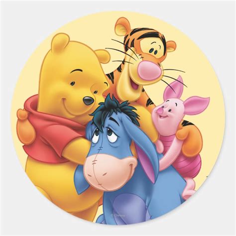 Pooh Friends Classic Round Sticker Zazzle