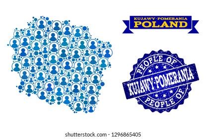 People Collage Blue Population Map Alegranza Stock Vector Royalty Free