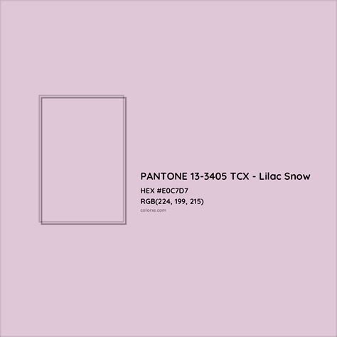 PANTONE 13 3405 TCX Lilac Snow Complementary Or Opposite Color Name