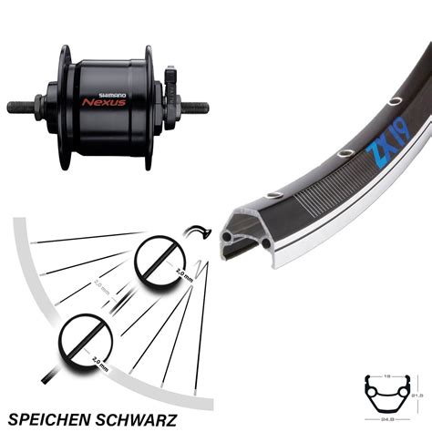 Vorderrad Fahrrad Zoll Exal Zx Mit Shimano Nabendynamo Dh C