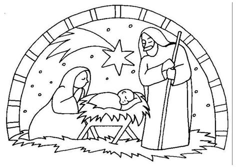 Coloriage sur la crèche de Noël l enfant jésus la nativité La