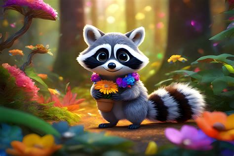 Raccoon Cartoon Wallpaper Graphic by Forhadx5 · Creative Fabrica