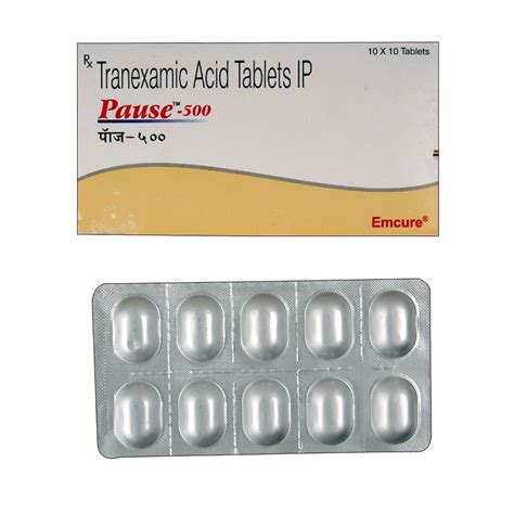 Pause 500 Tranexamic Acid Tablets At Rs 170box ट्रैनेक्सैमिक एसिड