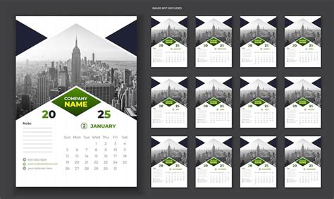 Magnet Kalender Design für das Jahr 2025 Premium Vektor