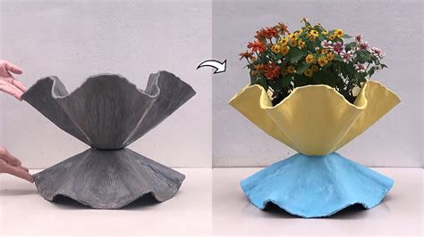 Unique Creation From Cement DIY Cement Flower Pots From Old Rags