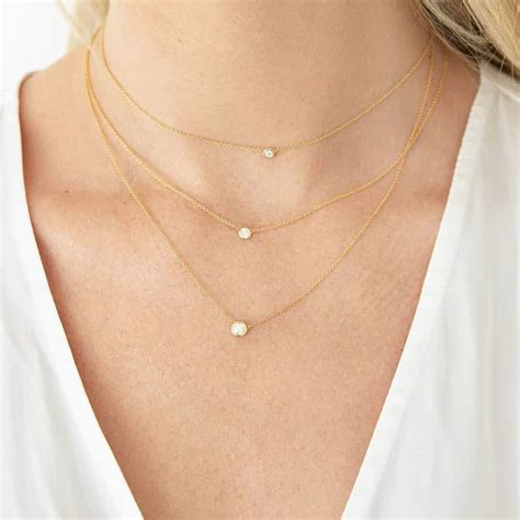 Solitaire Diamond Necklace – Baby Gold