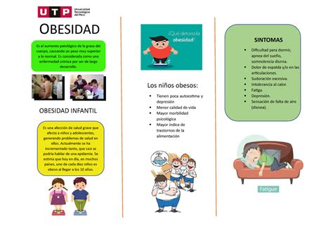 Obesidad Infantil Triptico Obesidad Es El Aumento Patológico