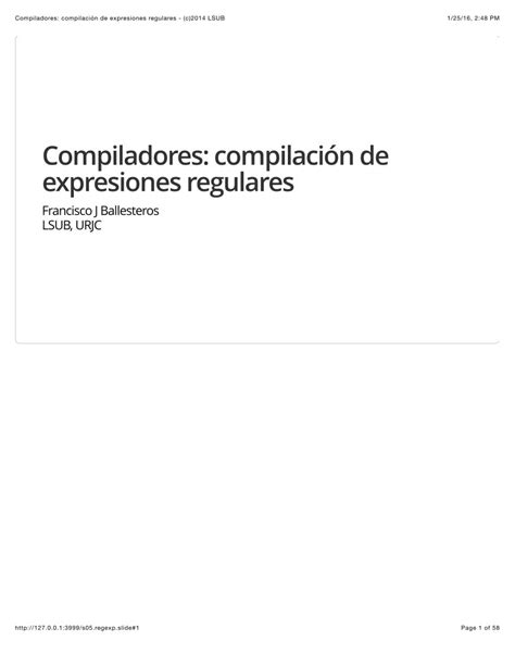 PDF de programación Compiladores compilación de expresiones regulares