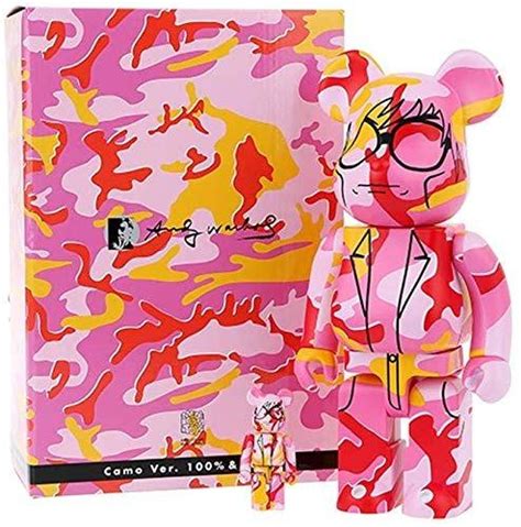 全新未開 初代 Andy Warhol Pink Camo 粉紅迷彩 100 400 Bearbrick 興趣及遊戲 玩具