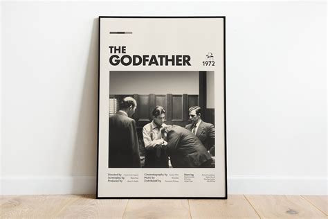 The Godfather Film Poster Al Pacino, Minimalist Modern Wall Art, Custom ...