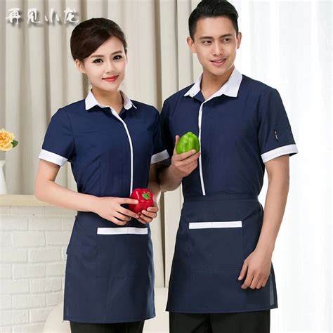 Buy Summer Waiter Workwear Set Men Short Sleeve Hotel Staff Uniforms Womens