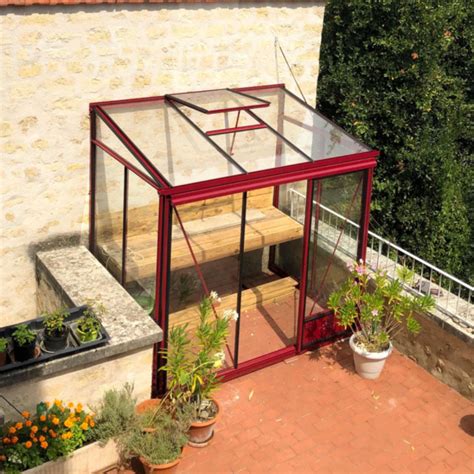 Serre adossée en aluminium laqué verre 4 9m² H323cm Luxia Lams