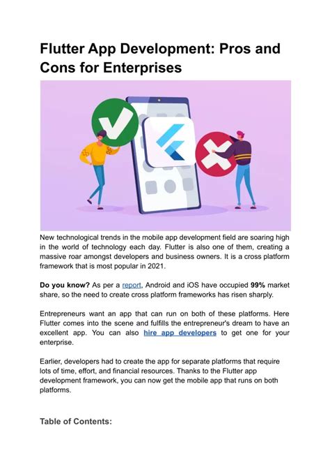 Ppt Flutter App Development Pros And Cons For Enterprises Powerpoint Presentation Id10561008