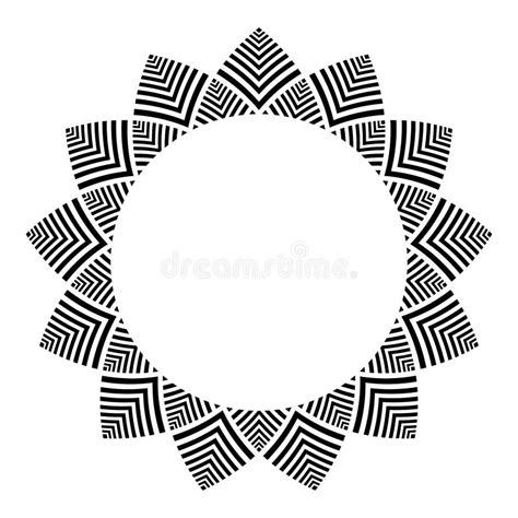 Circle Geometric Pattern For Decorative Round Frame Stock Vector