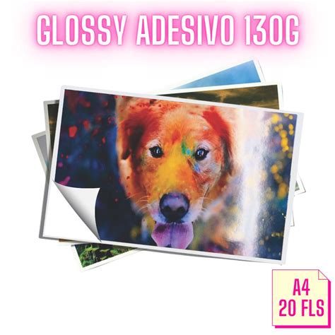 Glossy Adesivo G Fls A Papel Fotogr Fico Adesivado Para Jato