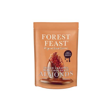 Amandes enrobées de chocolat au lait au caramel salé Forest Feast 120 g