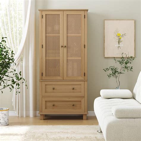 Homfa Storage Cabinet with Rattan Doors, Tall Philippines | Ubuy