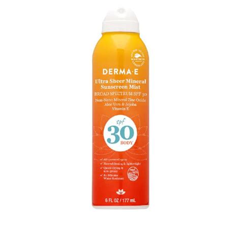 Derma E Ultra Sheer Mineral Sunscreen Mist Spf30 Broad Spectrum Spf The Green Kiss