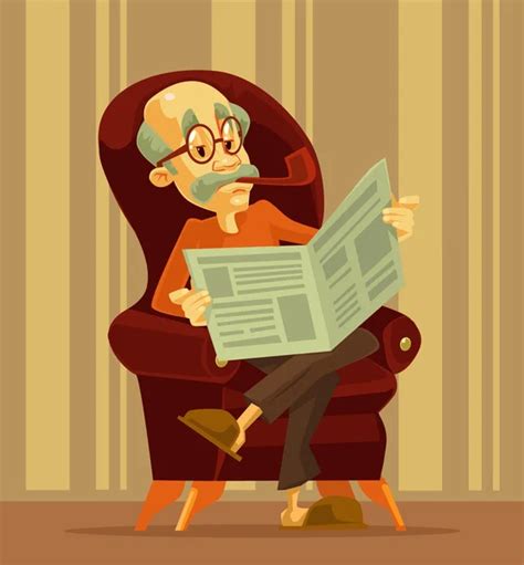 Grandfather Reading The Newspaper — Stock Vector © Photoestelar 22382523