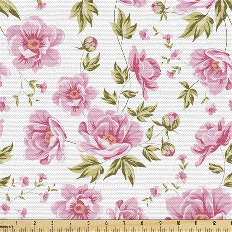 Amazon Lunarable Floral Fabric By The Yard Peony Floral Pattern