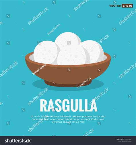 Rasgulla Indian Sweet Dessert Vector Illustration Stock Vector Royalty Free 1255932304