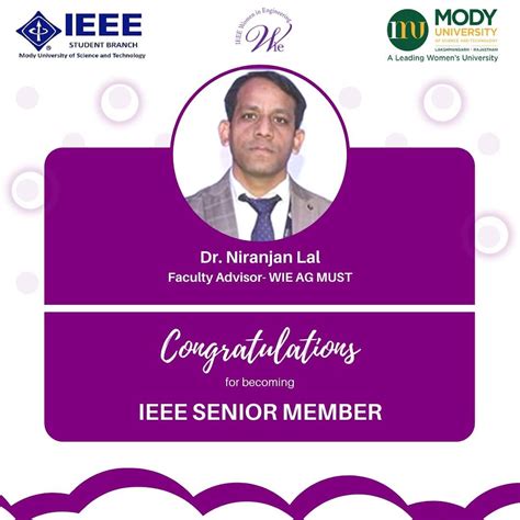 Congratulations To Drniranjan Lal Sir On Becoming The Ieee Senior