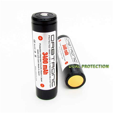 3600mah 18650 Battery Protected Orbtronic Panasonic Li Ion Rechargeable Cell