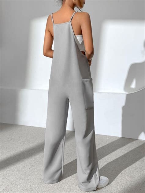 Shein Ezwear Dual Pocket Wide Leg Cami Jumpsuit Shein Usa