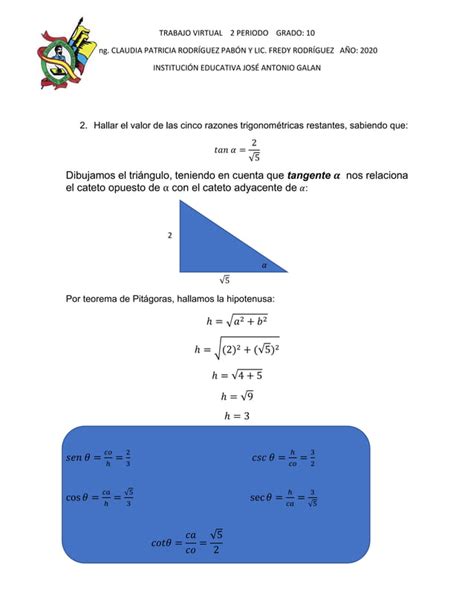 Guia 2 Teorema De Pitagoras Pdf