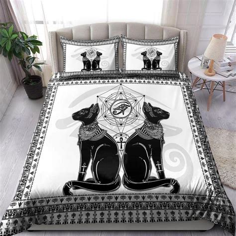 Couple Cats Ancient Egyptian Mythology Culture Bedding Set Egypt