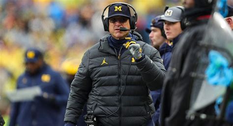 Michigan Coach Jim Harbaugh Accepts Three Game Suspension From Big Ten Will Not Coach Against