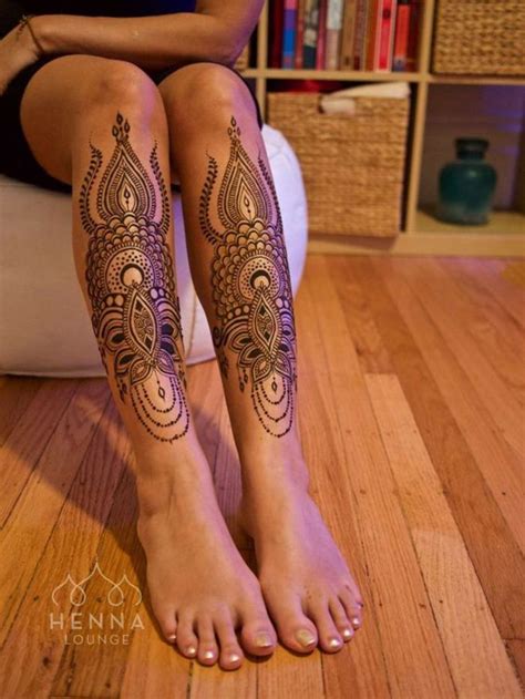 Bein Tattoo Henna Mandala Weibliche Tattoo Motive Mehndi Tattoo