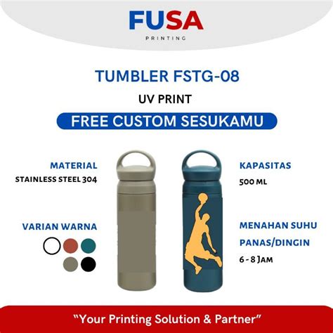 Jual Fusa Printing Tumbler Custom Japan Hook UV Print Logo Karakter