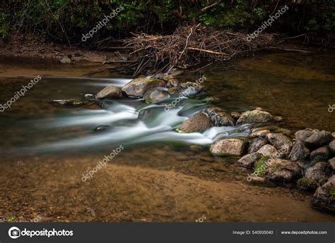 beautiful mountain stream nature landscape stock photo  erivolta