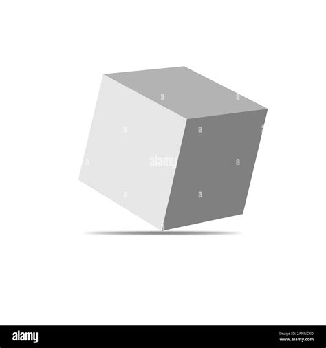 Vector White Cube Aislado Sobre Fondo Blanco Simple Cubo Ilustración