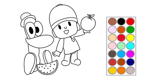 Como Dibujar Y Colorear A Pocoyo Y Pato Dibujos Para Ni Os Youtube