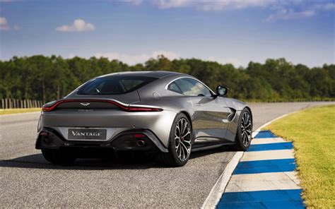 Aston Martin Vantage, 2018, rear view, luxury coupe, racing track ...