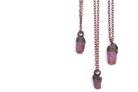 Ruby Crystal Necklace Raw Ruby Necklace Raw Mineral - Etsy