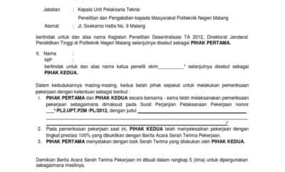 Ragam Contoh Berita Acara Serah Terima Tugas Paling Banyak Di Pakai