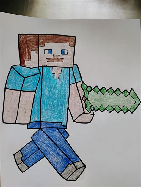 steve minecraft drawing 2