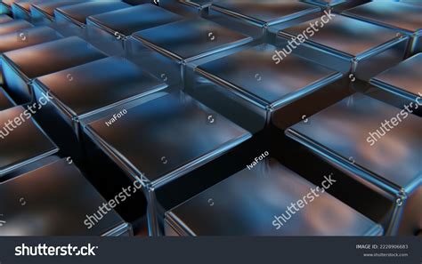 Digital Cubic Abstract Background Blue Color Stock Illustration