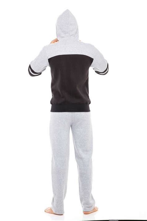 Mens Hooded Athletic Full Zip Fleece X 2 Tracksuit Jogging Sweatsuit Ebay